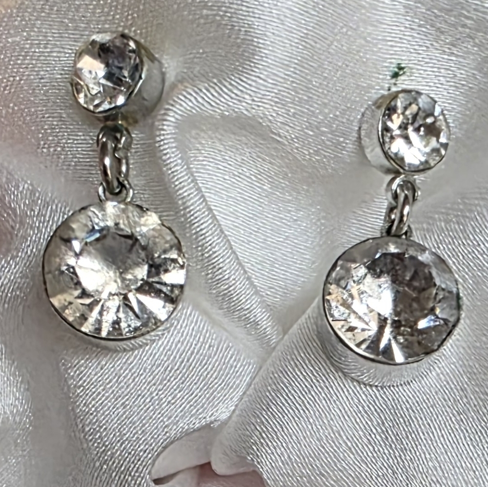 Sparkling Silver Drop Earrings